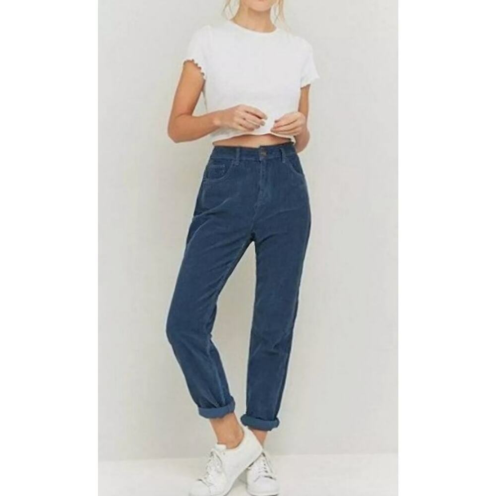 Anthropologie UO high rise mom corduroy blue jeans BDG 27 EUC casual relaxed fit